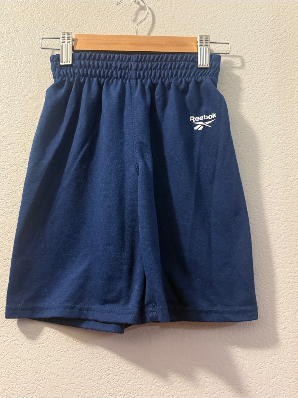 Reebok Blue Athletic Shorts with White Logo